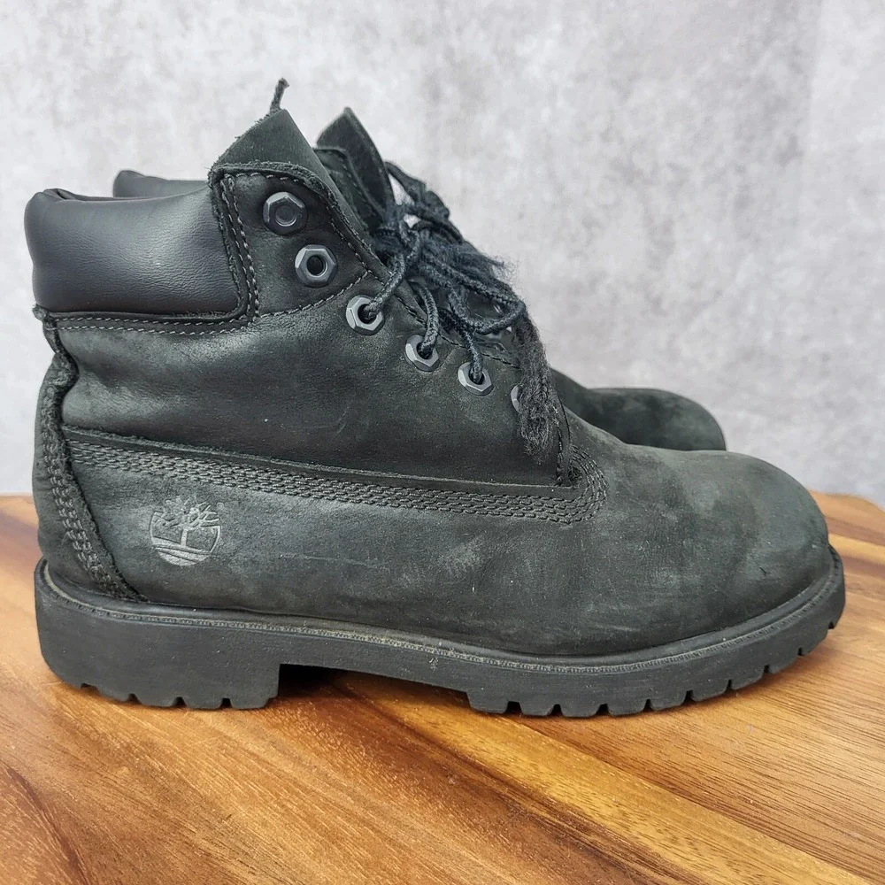 Timberland Boots Youth 3 M Primaloft 200 Gram Black Nubuck Leather Waterproof